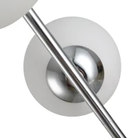 HOMCOM Lampadaire design néo-rétro 2 boules max. 40 W métal argenté(m-8)