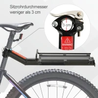 HOMCOM Universal Fahrrad Gepäckträger für Fahrradtasche Cargotasche, Schnellspanner, Aluminium, Schwarz, 49 x 12 x 14 cm(m-5)
