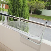 Outsunny balkon wiszący stół stół ogrodowy kwadratowy metalowy taras z regulacją wysokości(m-8)