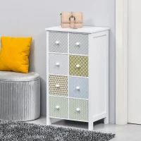 HOMCOM Chest of Drawers, 8 Drawer Dresser, Storage Organizer Unit for Bedroom, Bathroom(m-2)