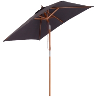 Outsunny parasol 3-niveau helling hout donkergrijs 200 x 150 x 230 cm