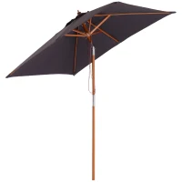 Outsunny parasol 3-niveau helling hout donkergrijs 200 x 150 x 230 cm(m-1)