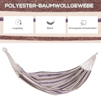 Hangmat hangende ligmat meerpersoons familiehangmat paars-wit 2,1 x 1,5 m katoen(m-4)