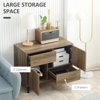 HOMCOM Mobile da Salotto in Legno con Cassetti e Armadietti in Stile Nordico, 76.5x39.5x64.5cm(m-4)