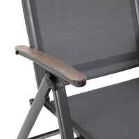 Outsunny Tumbona de Jardín Plegable Tumbona Relinable de Aluminio con Respaldo Ajustable en 5 Posiciones para Terraza Piscina Exterior Carga Máx. 150 kg 69x140x107 cm Gris(m-8)