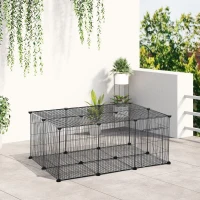 Klatka dla małych zwierząt do samodzielnego modyfikowania klatka modułowa dla świnek morskich królików chomików kojec metal czarny 105 x 70 x 45 cm(m-10)