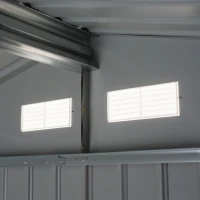 Outsunny Metalen Tuinhuis, Grote Metaal Gereedschapsschuur voor Tuin, Handwerkers, Grijs(m-9)