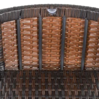 Outsunny Conjunto de Muebles Ratán de Jardín 3 Piezas con 1 Mesa de Café y 2 Sillas con Cojines para Terraza Exterior Fácil Almacenaje Acero Marrón(m-8)