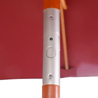 Outsunny parasol, zginany parasol ogrodowy, parasol plażowy, 3-stopniowa regulacja, drewno + poliester, czerwone wino, 200 x 150 x 230 cm(m-9)