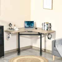 Vinsetto elektrisch bureau computertafel in hoogte verstelbaar sta-bureau bureau bureaustandaard metaal spaanplaat MDF aluminium naturel + zwart 160 x 101 x 72-122 cm(m-10)