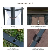 Pawilon Ogrodowy Outsunny z Moskitierami Bocznymi, Namiot Imprezowy z Podwójnym Dachem, Namiot Ogrodowy 2,97x2,97m(m-5)