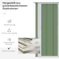 Outsunny Domek narzędziowy, domek ogrodowy, szopa na narzędzia z drzwiami, zewnętrzna, stal, zielony, 142 x 84 x 189 cm(m-4)