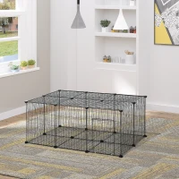 Klatka dla małych zwierząt do samodzielnego modyfikowania klatka modułowa dla świnek morskich królików chomików kojec metal czarny 105 x 70 x 45 cm(m-2)