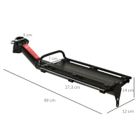 HOMCOM Universal Fahrrad Gepäckträger für Fahrradtasche Cargotasche, Schnellspanner, Aluminium, Schwarz, 49 x 12 x 14 cm(m-3)