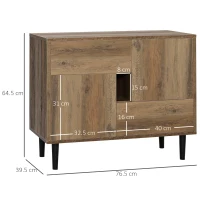 HOMCOM Mobile da Salotto in Legno con Cassetti e Armadietti in Stile Nordico, 76.5x39.5x64.5cm(m-3)