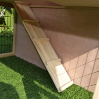 PawHut® KRÓLIKARNIA KURNIK DOMEK KLATKA Z WYBIEGIEM KRÓLIKI ŚWINKI MORSKIE ZAJĄCE drewno jodłowe naturalny 98x54x100cm(m-8)