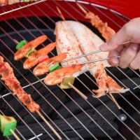 Outsunny grill węglowy okrągły grill na kółkach z półką BBQ metal czerwony(m-8)