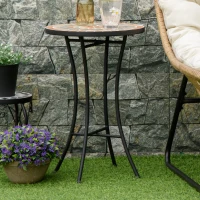 Outsunny Ø35,5 cm bijzettafel tuintafel weerbestendig mozaïek voor tuinbalkon(m-8)