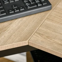 Vinsetto elektrisch bureau computertafel in hoogte verstelbaar sta-bureau bureau bureaustandaard metaal spaanplaat MDF aluminium naturel + zwart 160 x 101 x 72-122 cm(m-8)