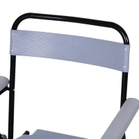 HOMCOM Scaun de Toaletă Pliabil cu Găleată Detașabilă pentru Vârstnici și Persoane cu Dizabilități, 52x50x75 cm, Negru(m-10)