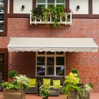 Outsunny® Markise Gelenkarmmarkise Sonnenschutz Creme 3,95x2,5m(m-10)