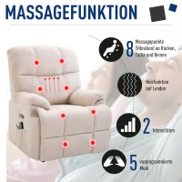 HOMCOM® Massagesessel Relaxsessel Wärmefunktion Fernbedienung USB Kurzplüsch(m-5)