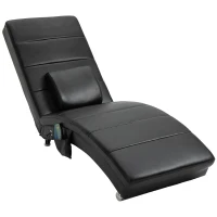 HOMCOM Liegesessel Fernsehsessel mit Zero-G Design, Lounge, Sessel, Kunstleder, massage, MDF, Metall, Schaumstoff, Schwarz, 58 x 163 x 87 cm(m-1)