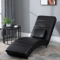 HOMCOM Liegesessel Fernsehsessel mit Zero-G Design, Lounge, Sessel, Kunstleder, massage, MDF, Metall, Schaumstoff, Schwarz, 58 x 163 x 87 cm(m-2)