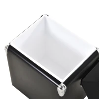 Outsunny® 30 L Kühlbox zum Warmhalten und Kühlen 24h Weinkühler Camping Edelstahl Schwarz(m-5)
