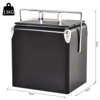 Outsunny® 30 L Kühlbox zum Warmhalten und Kühlen 24h Weinkühler Camping Edelstahl Schwarz(m-3)
