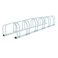 HOMCOM 6-Bike Floor Parking Stand-Silver(m-1)