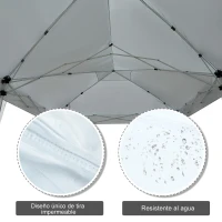 Outsunny Carpa Pabellon 6x3 metros Plegable 4 Paneles Ventanas Poliester Blanco Resistente de Agua(m-6)