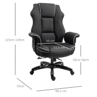 Ergonomiczne Obrotowe Krzesło Biurowe Vinsetto z Funkcją Pochylania, Czarne(m-3)
