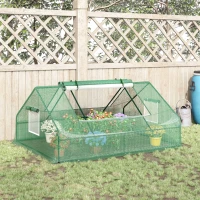 Outsunny Estufa para Terraço Jardim 180x140x80cm Estufa de Aço e Plástico com Porta e Janelas Enroláveis para Cultivo de Plantas Verduras Flores Verde(m-2)
