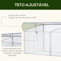 Outsunny Estufa de Jardim Alumínio Policarbonato Transparente Viveiro Caseiro para Plantas Culturas Proteção UV e Resistente 180x51x51cm(m-4)