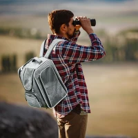 PawHut Transportín Mochila para Gatos Perros Pequeños Bolsa de Transporte para Mascotas Plegable Transpirable con Cojín Extraíble y Correa de Seguridad para Viaje 31x26x34 cm Gris(m-2)