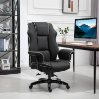 Ergonomiczne Obrotowe Krzesło Biurowe Vinsetto z Funkcją Pochylania, Czarne(m-10)