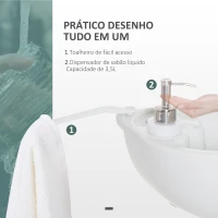 Outsunny Lavatório Portátil para Campismo com Depósito de Recuperação de Água e Dispensador de Sabão 83x50x103 cm Cinza Claro(m-5)