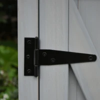 Outsunny Garden Shed Wooden Garden Storage Shed Fir Tool Cabinet Organiser with Shelves Double Door  - 110L x 55W x117Hcm Grey(m-11)