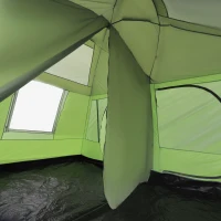 Outsunny Tenda de Campismo Familiar para 4 Pessoas Tenda de Campismo Portátil Impermeável com Bolsa de Transporte Rede Mosquiteira e Proteção Solar 410x-310x225cm Verde(m-8)