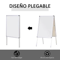 HOMCOM Panel Publicitario DIN A1 Valla Publicitaria para Folletos Oficina Marketing(m-6)