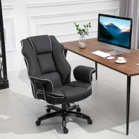 Ergonomiczne Obrotowe Krzesło Biurowe Vinsetto z Funkcją Pochylania, Czarne(m-2)