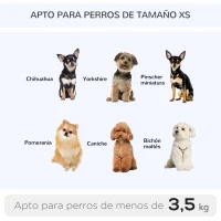 PawHut Transportín Mochila para Gatos Perros Pequeños Bolsa de Transporte para Mascotas Plegable Transpirable con Cojín Extraíble y Correa de Seguridad para Viaje 31x26x34 cm Gris(m-8)