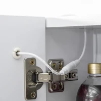 kleankin Spiegelschrank Badschrank mit LED-Beleuchtung Touch-Steuerung Handtuchhalter Weiß 60 x 15 x 69cm(m-9)