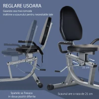 Homcom Bicicleta de Exercitii Orizontala – 8 Nivele Rezistenta & LCD(m-6)