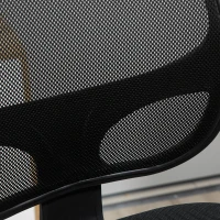 Vinsetto Scaun de birou reglabil pe inaltime cu cotiere, roti pivotante si scaun captusit cu cauciuc spuma, 60x56x110-132cm, negru(m-9)