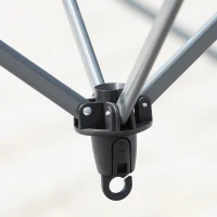 Outsunny 3.5 x 3.5m Garden Pop Up Gazebo Party Tent Canopy with Double Roof, 3-Level Adjustable Height and Roller Bag,  Light Grey & White(m-13)