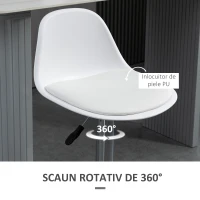 Homcom Set 2 Scaune Bar – Reglabile, Cu Spatar si Pivotante(m-6)