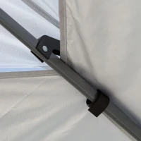 Outsunny 3.5 x 3.5m Garden Pop Up Gazebo Party Tent Canopy with Double Roof, 3-Level Adjustable Height and Roller Bag,  Light Grey & White(m-11)