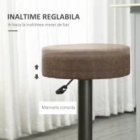 Homcom Set 2 Scaune Bar Pivotante – Reglabile cu Suport(m-5)